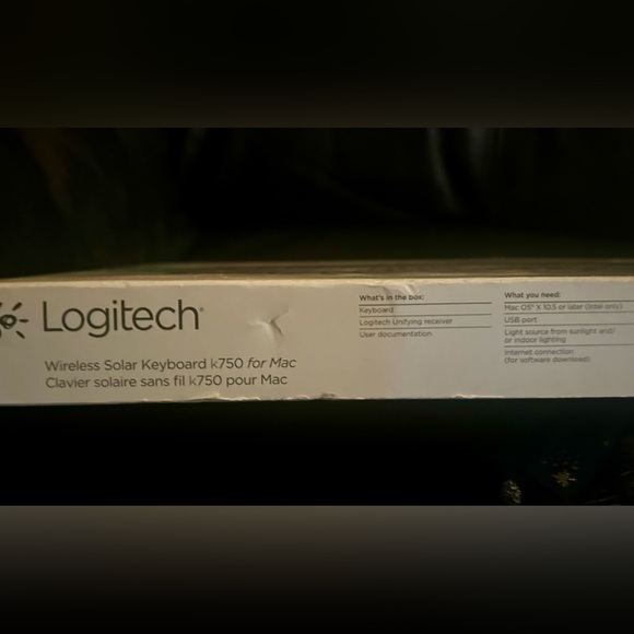 **NIB - Logitech Wireless Solar Keyboard For Mac
K750 -2.4 GHz Silver •Unused! - Picture 9 of 12